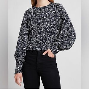 Express Women’s  top Printed   Wide Cuff Balloon Sleeve Top size S